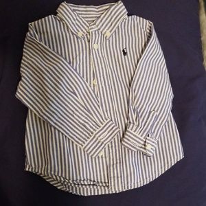 Ralph Lauren blue and white button up 9 month